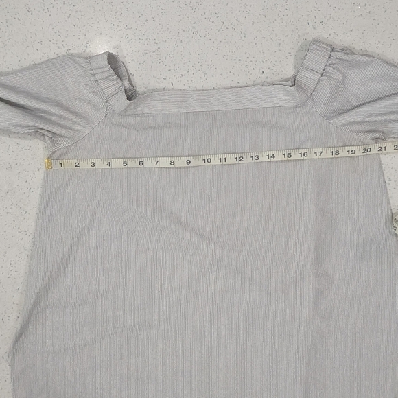 Tibi Revolve Cotton White Black Striped Off The Shoulder Tunic Top 3/4 Sleeve 10 - Picture 4 of 12